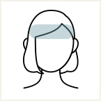 おでこ（眉間含む）